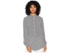 Equipment Essential Long Sleeve Top (bright White/true Black) Women's Long Sleeve Button Up