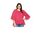 Karen Kane Plus Plus Size Ruffle Hem Top (pink) Women's Clothing