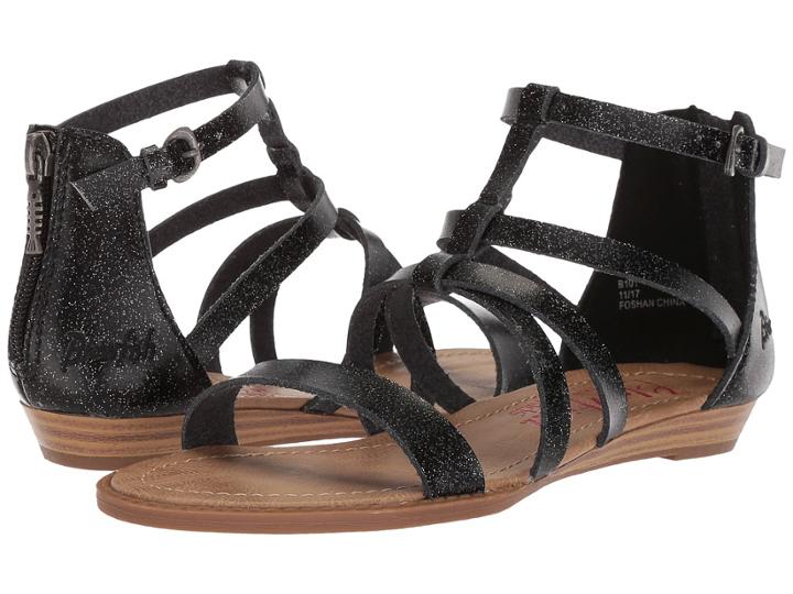 Blowfish Kids Biden-k (little Kid/big Kid) (black Glitter Dyecut Pu) Girl's Shoes