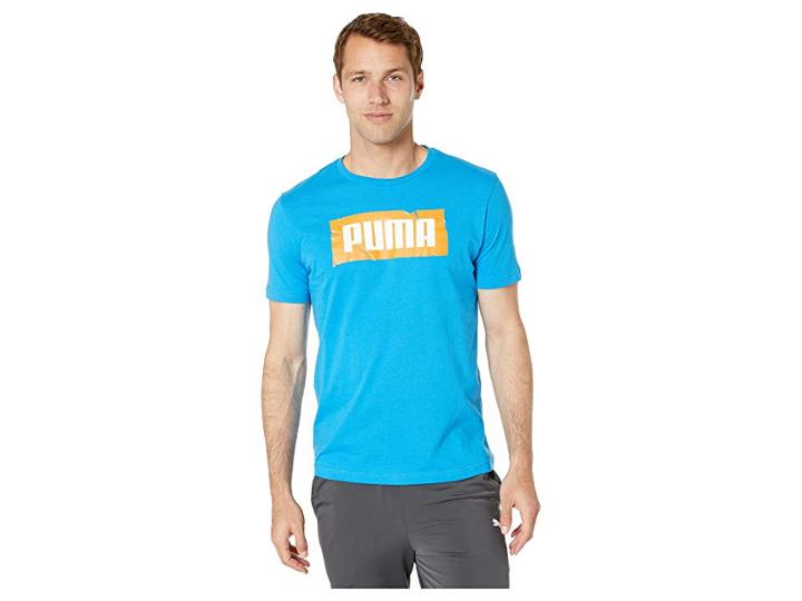 Puma Puma Wording Tee (indigo Bunting) Men's Clothing