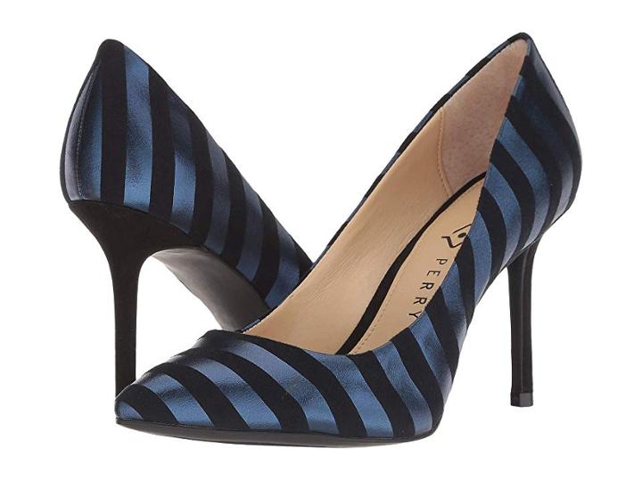 Katy Perry The Sissy (black/navy Striped Metallic Fabric) Women's Shoes