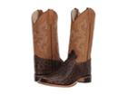 Old West Kids Boots Brown Croc Print Square Toe (big Kid) (brown) Cowboy Boots