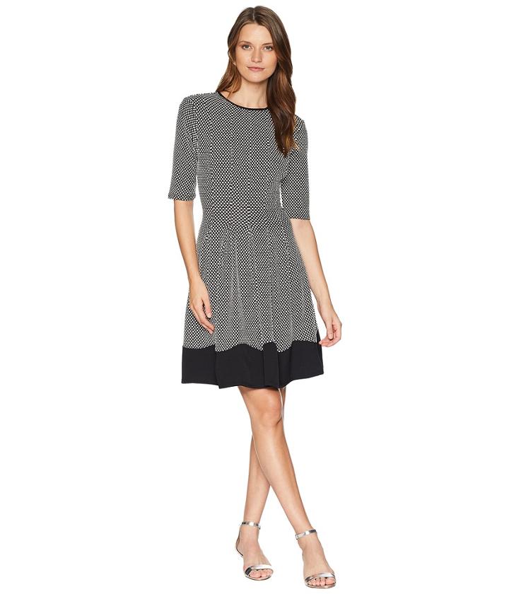 Gabby Skye Invert Tuck Dress (black/blush) Women's Dress