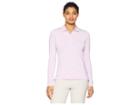 Adidas Golf Ultimate Long Sleeve Polo (clear Lilac Heather) Women's Long Sleeve Pullover