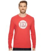 Life Is Good Vintage Baseball Life Is Good(r) Long Sleeve Smooth Tee (americana Red) Men's Short Sleeve Pullover