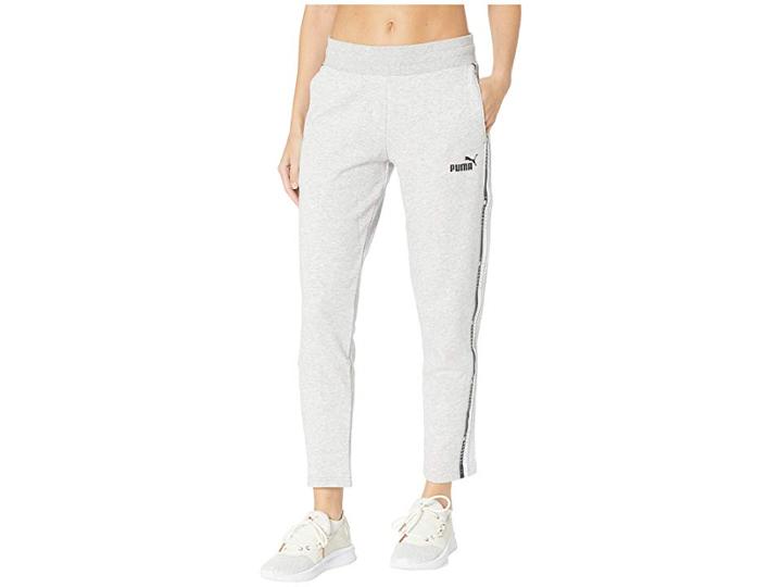 Puma Tape Pants Tr Open (light Gray Heather) Women's Casual Pants