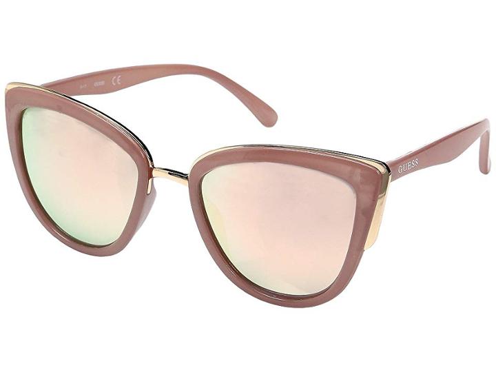 Guess Gf0313 (milky Blush/rose Gold Mirror Lens) Fashion Sunglasses
