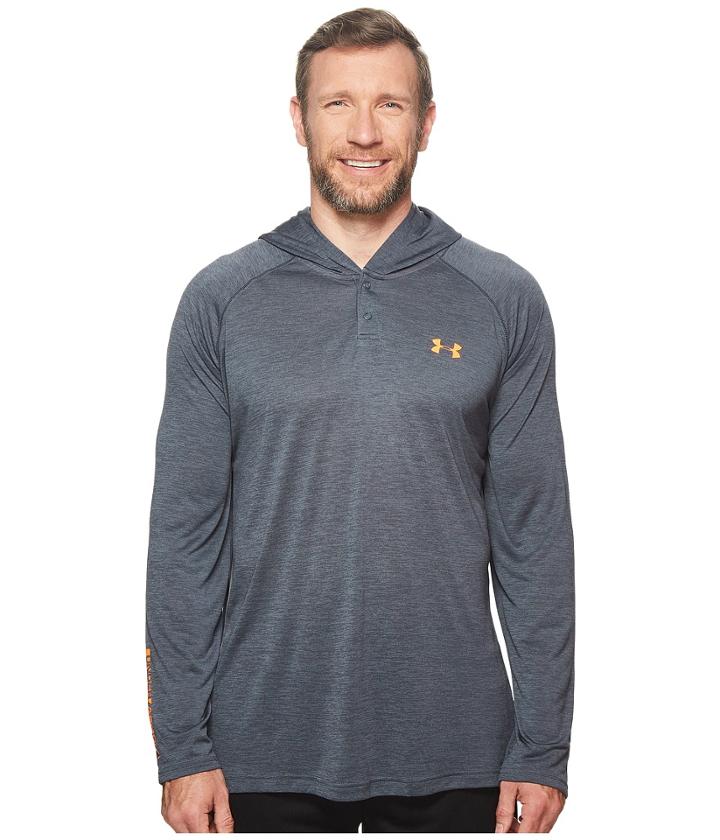 Under Armour Ua Techtm Popover Henley (stealth Gray/magma Orange) Men's Long Sleeve Pullover