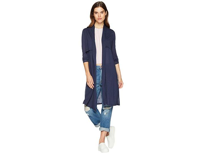 Three Dots Hana Double Cardigan (night Iris) Women's Sweater