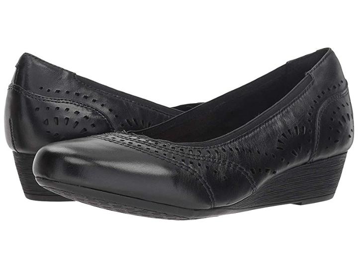 Rockport Cobb Hill Collection Cobb Hill Judson Perf Pump (black Leather) Women's Shoes