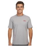 Under Armour Charged Cotton(r) Left Chest Lockup (true Gray Heather/red) Men's T Shirt