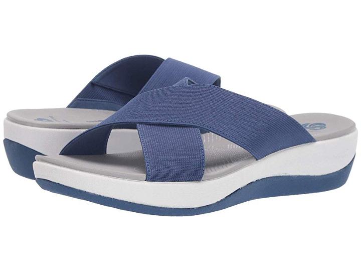Clarks Arla Elin (blue Elastic Fabric) Women's Shoes