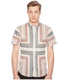 Billy Reid Short Sleeve Murphy Shirt (cream/red) Men's Clothing