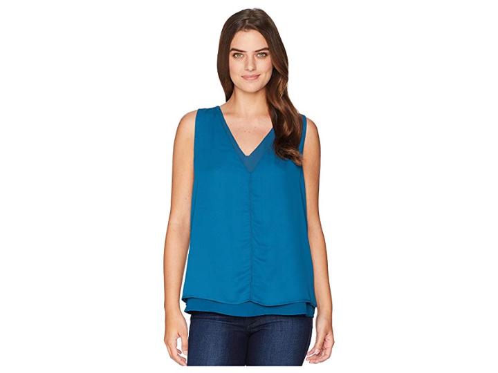 B Collection By Bobeau Ulani Layer Tank Top (teal) Women's Sleeveless