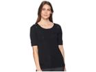 Lauren Ralph Lauren Button-shoulder Cotton Top (polo Black) Women's Clothing