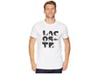 Lacoste Sport Short Sleeve Tech Jersey T-shirt W/ Lacoste Word Play (white/black/silver Chine) Men's T Shirt
