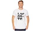Lacoste Sport Short Sleeve Tech Jersey T-shirt W/ Lacoste Word Play (white/black/silver Chine) Men's T Shirt