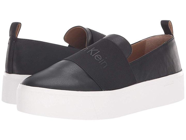 Calvin Klein Jacinta (black Leather/elastic) Women's Shoes