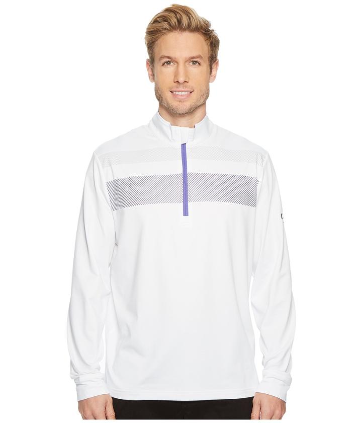 Callaway 1/4 Zip Mock Neck Fashion Knit Pullover (bright White) Men's Clothing
