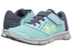 Under Armour Kids Ua Micro Rave Run Ac (little Kid) (blue Infinity/apollo Grey/quirky Lime) Girls Shoes