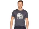 Lacoste Sport Short Sleeve Tech Jersey T-shirt W/ Large Croc Print (graphite/white/black) Men's T Shirt