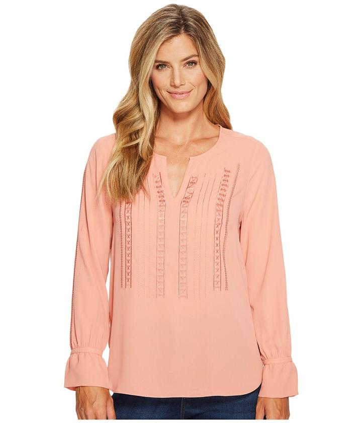 Nydj Embroidered Blouse (toasted Apricot) Women's Blouse