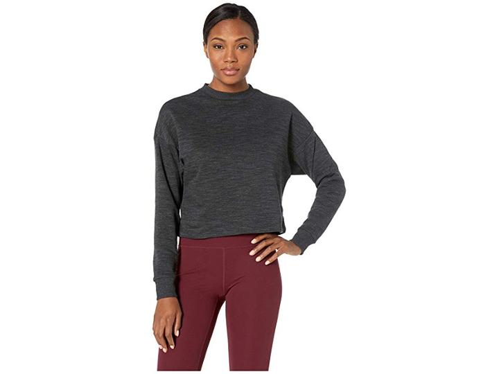 Reebok Training Elements Marble Crew (black) Women's Clothing