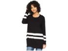 American Rose Carla Long Sleeve Striped Top (black/white) Women's Clothing