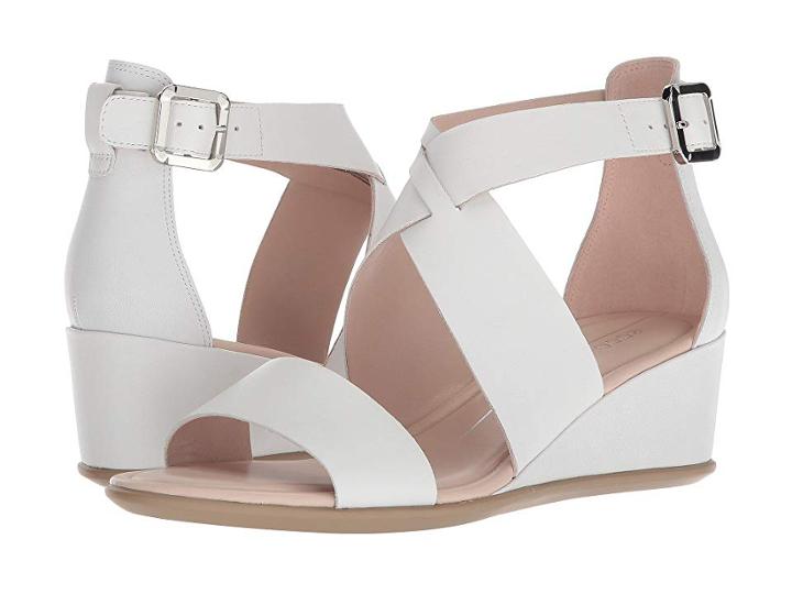 Ecco Shape 35 Wedge Ankle (bright White Calf Leather) Women's Wedge Shoes