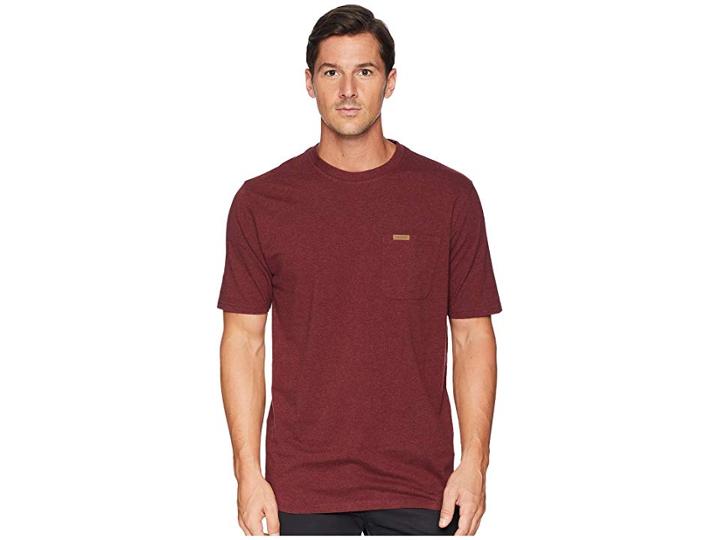 Pendleton Short Sleeve Deschutes Pocket Tee (maroon Heater) Men's T Shirt