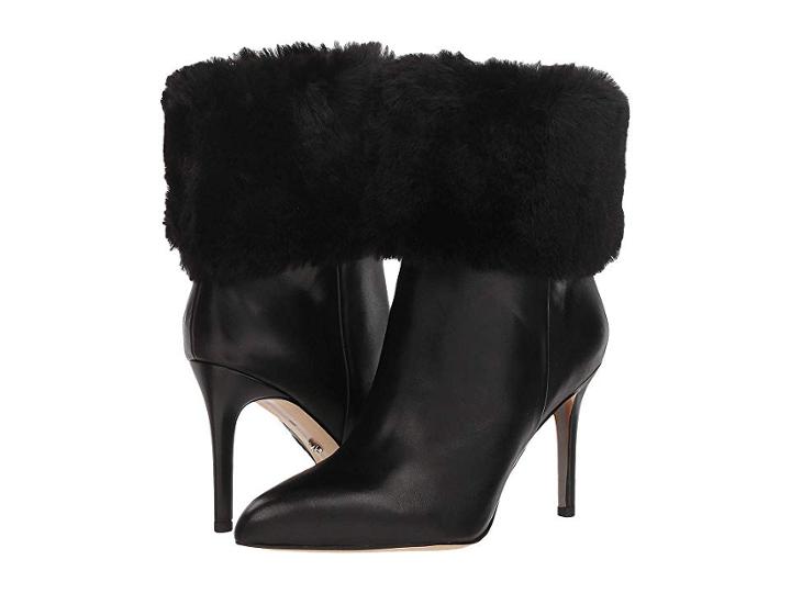 Sam Edelman Oleana (black Modena Calf Leather/plush Fur) Women's Shoes