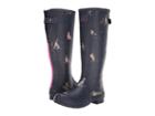 Joules Tall Welly Print (french Navy Dogs In Leaves) Women's Rain Boots