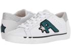 Ash Next (white Nappa Calf/silver Micro Glitter) Women's Lace Up Casual Shoes