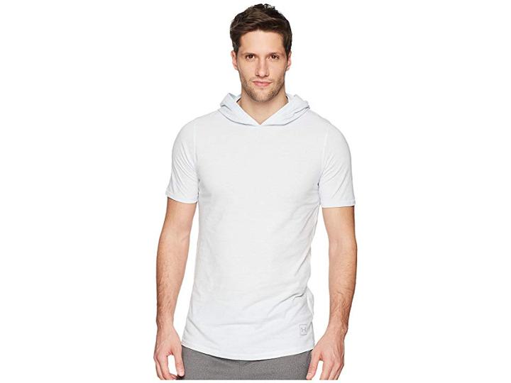 Under Armour Sportstyle Core Short Sleeve Hoodie (white/overcast Gray) Men's Sweatshirt