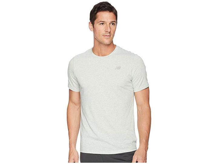 New Balance Heather Tech Short Sleeve (silver Mint) Men's T Shirt