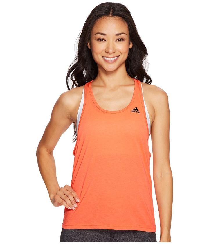 Adidas Ultimate Tank (easy Coral/black) Women's Sleeveless