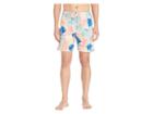 U.s. Surf Club Leafs Stripes Swim Shorts (pink Coral) Men's Swimwear
