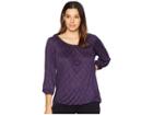 Michael Michael Kors Deco Medallion Peasant Top (dark Orchid) Women's Clothing