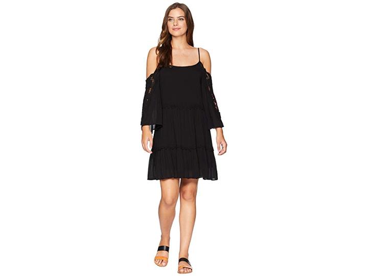 Rock And Roll Cowgirl Cold Shoulder D4-6777 (black) Women's Clothing