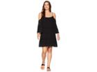 Rock And Roll Cowgirl Cold Shoulder D4-6777 (black) Women's Clothing