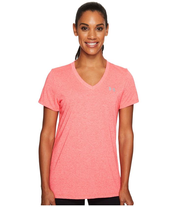 Under Armour Threadborne Train Short Sleeve V-neck Twist (marathon Red/steel) Women's Clothing