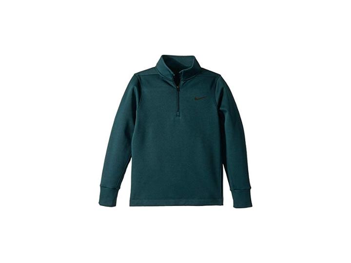 Nike Kids Therma 1/2 Zip Golf Top (little Kids/big Kids) (midnight Spruce/pure/black) Boy's Clothing