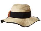 Betsey Johnson Pom Pom Girl Panama Hat (natural) Caps
