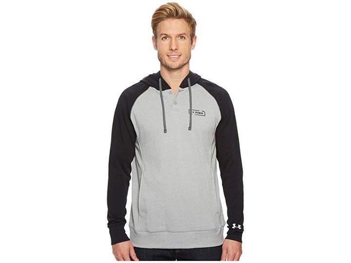 Under Armour Ua Threadborne Shoreline Popover (steel Light Heather/black/elemental) Men's Sweatshirt