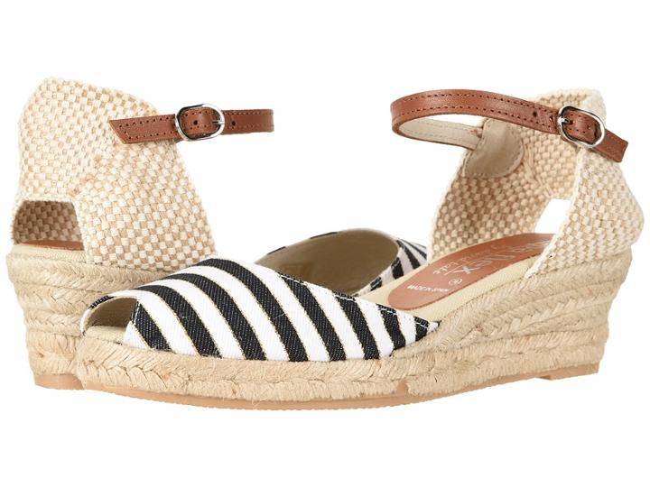 David Tate Cyprus (black Stripe Fabric) Women's Sandals
