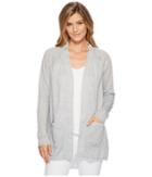 Mod-o-doc Pointelle Stripe French Terry Raglan Sleeve Cardigan (grey) Women's Sweater