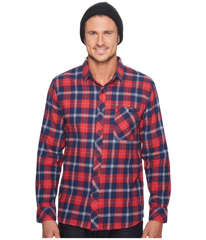 Rip Curl Teller Long Sleeve Flannel (red) Men's Clothing