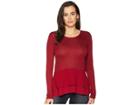 Michael Michael Kors Woven Mix Double Hem Top (maroon) Women's Clothing