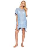 Hat Attack Mid Length Lightweight Cover-up (blue/navy) Women's Swimwear