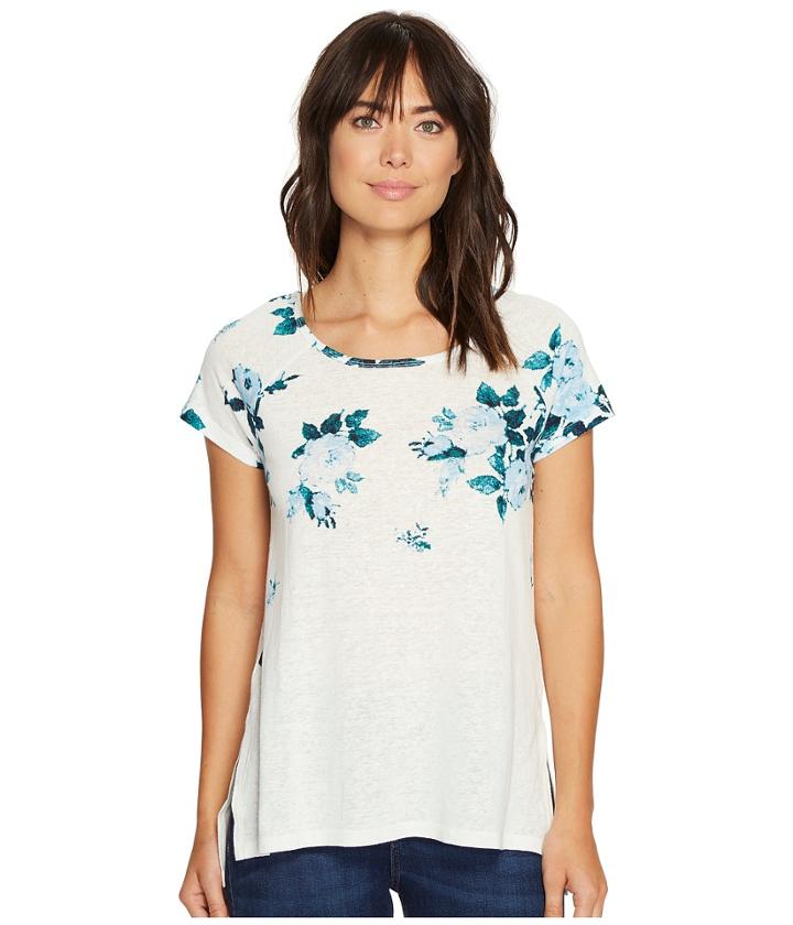 Lucky Brand All Flower Tee (blue Multi) Women's T Shirt